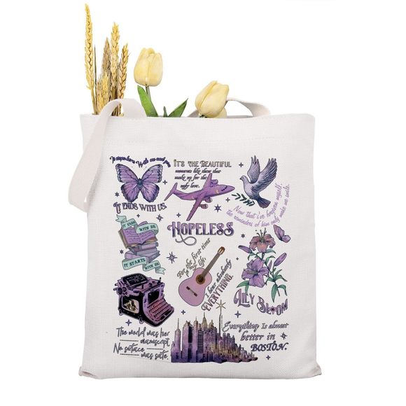 Bookish Merch, Litherary Tote Bag Book Lover, Librarian Gift, Reading :O - Picture 1 of 6